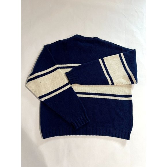 NWOT MadHappy Knit Cashmere Sweater in Blue Cream - Picture 3 of 5